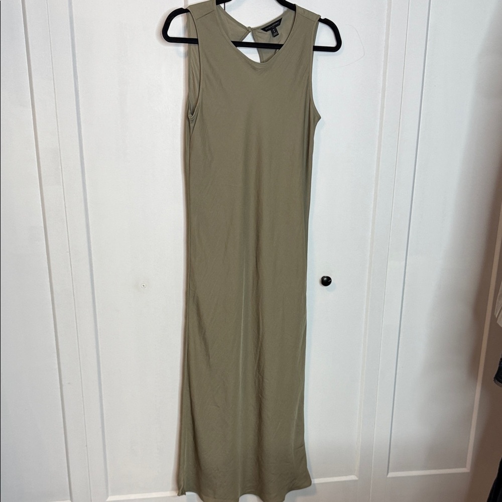 Banana Republic Olive Green Maxi Dress - Satin - small